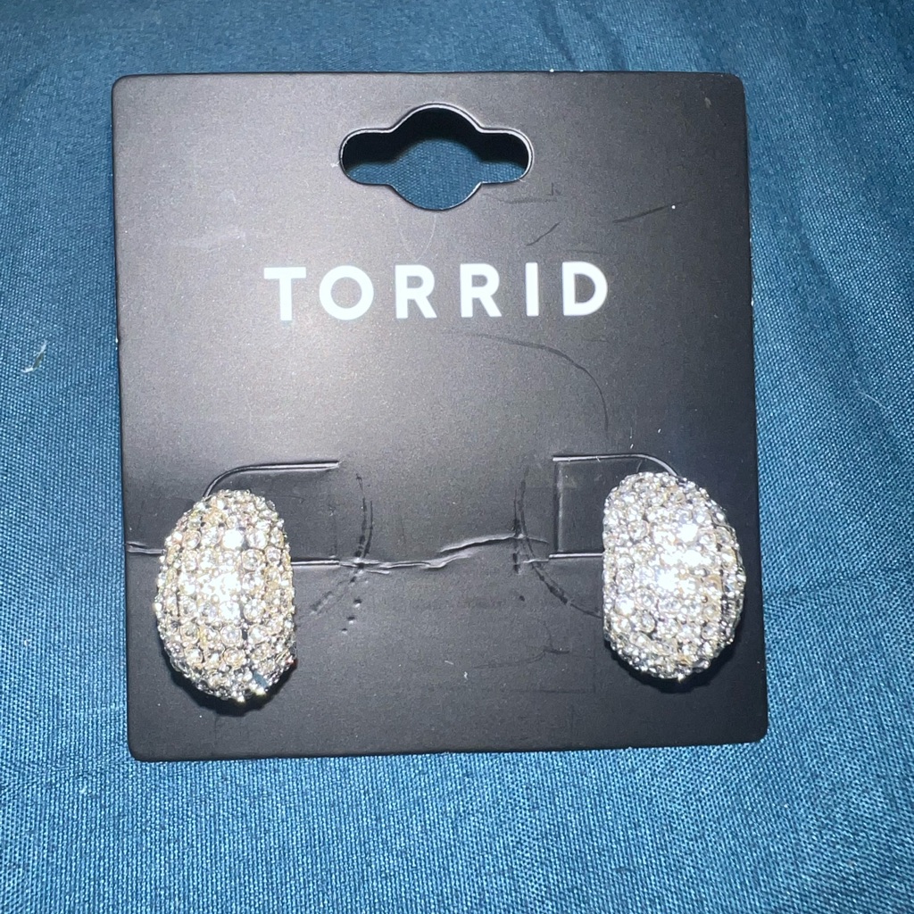 Torrid Glittering Silver Crystal Earrings 15$